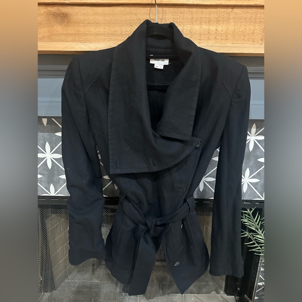 Helmut Lang Black Draped Blazer
